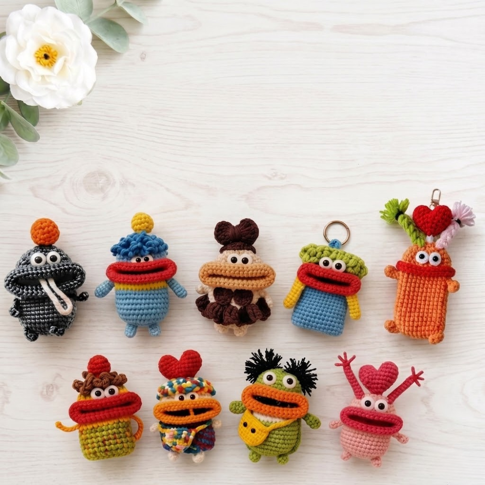 crochet bakemono monsters 9 in 1 Monster Gang Amigurumi Crochet Pattern – Hooklina Team