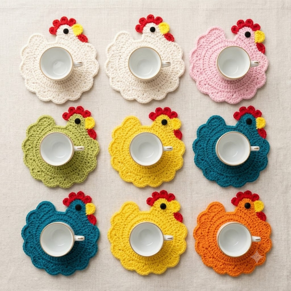 3 in 1 Chicken Bag & Egg Pouch and Coaster Crochet Pattern