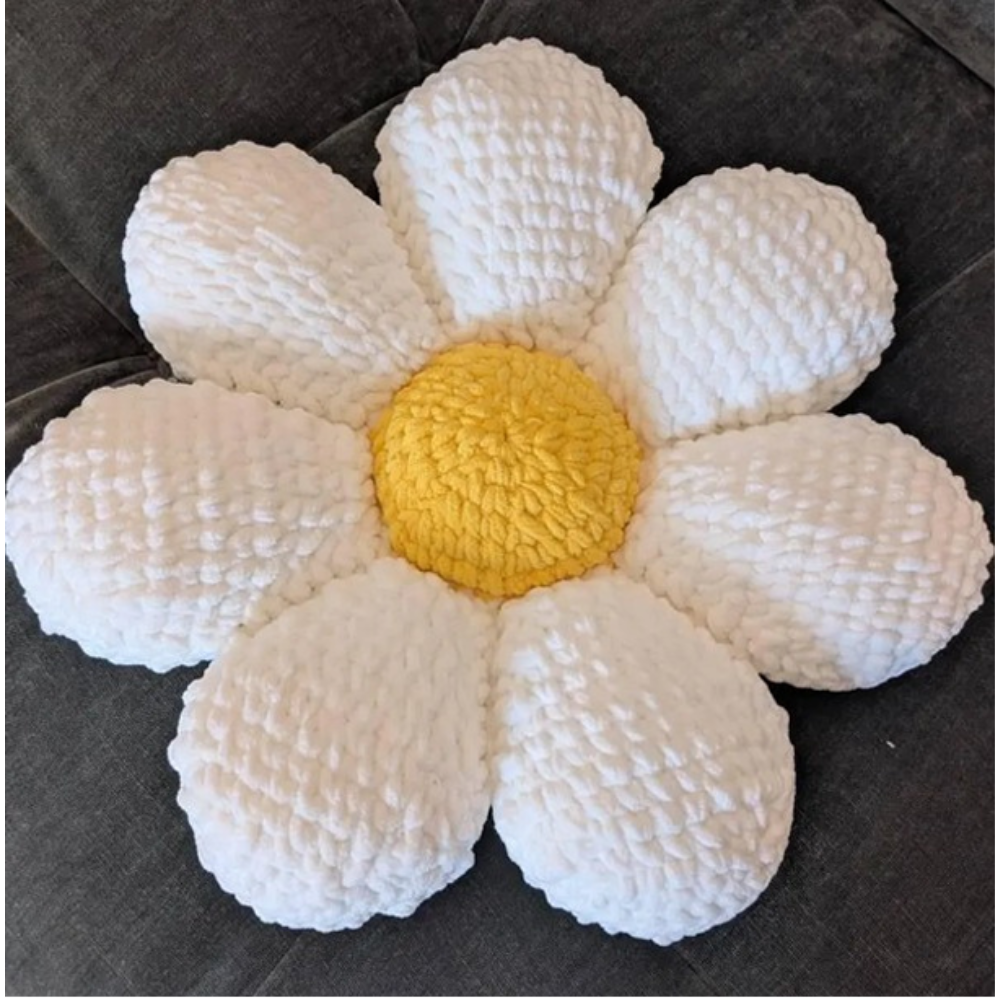 Daisy Flower Pillow Crochet Pattern
