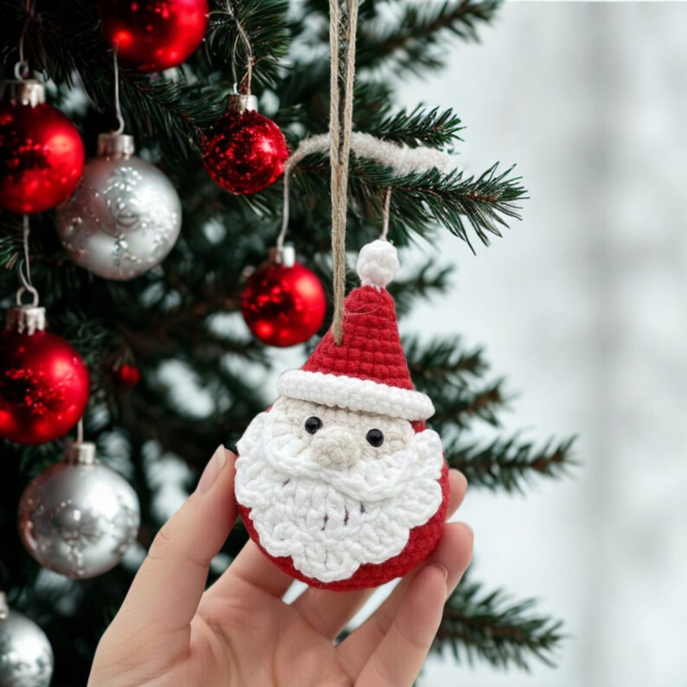 Jolly Santa Ornament Crochet Pattern