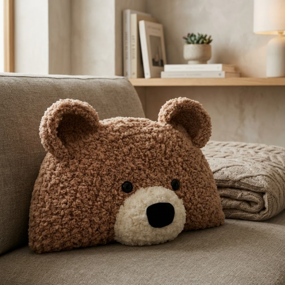 4 in 1 Blooming Bear Pillow Crochet Pattern
