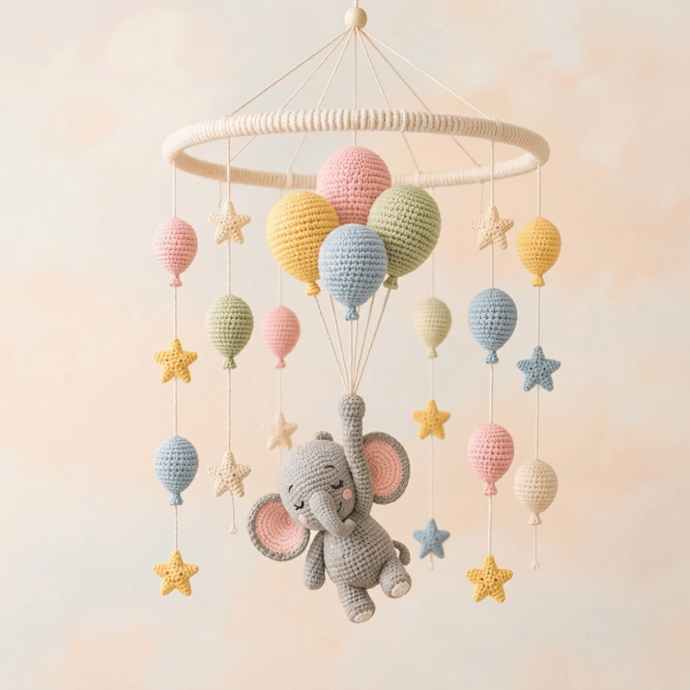 2 in 1 Balloon & Star Baby Mobile Crochet Pattern