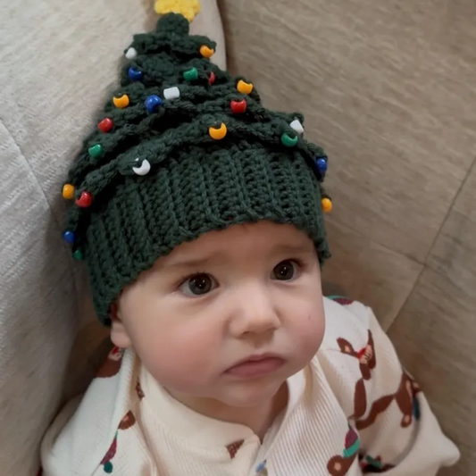 Christmas Tree Baby Hat Crochet Pattern