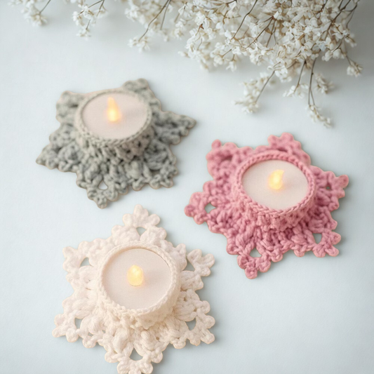 Snowflake Candle Holder Crochet Pattern