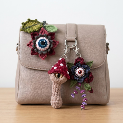 3 in 1 Eyeball Bag Charm Crochet Pattern