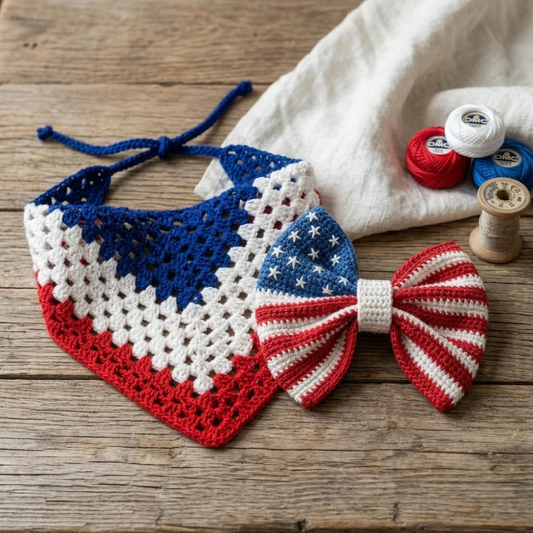 2 in 1 Bandana & Bow Tie Crochet Pattern