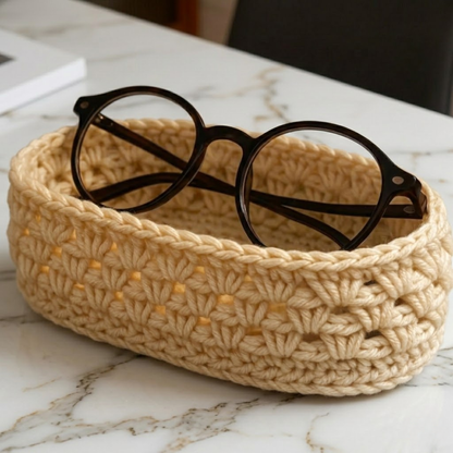 Mini Oval Organizer Basket Crochet Pattern