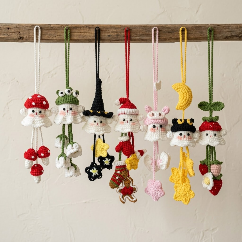 11 in 1 Cute Ghost Amigurumi Charm Crochet Pattern