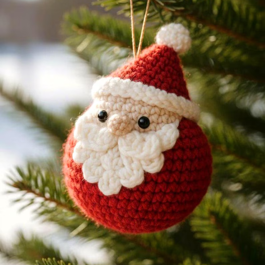 Jolly Santa Ornament Crochet Pattern