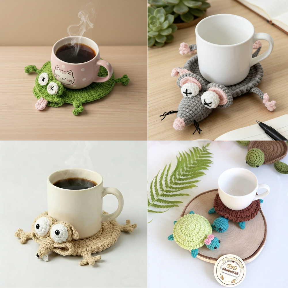 4 in 1 Coaster Amigurumi Crochet Pattern