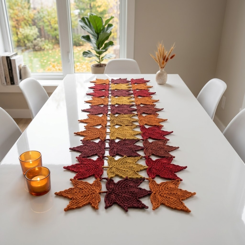 Maple Leaf Table Runner Crochet Pattern