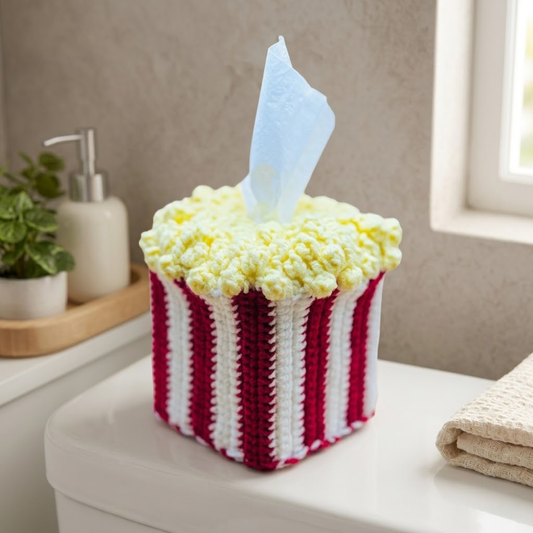 Popcorn Tissue Box Cover Crochet Pattern