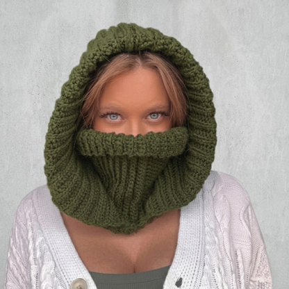 Ribbed Hooded Cowl Crochet Pattern