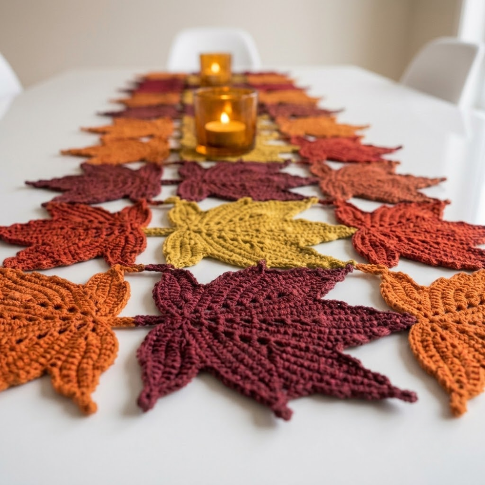 Maple Leaf Table Runner Crochet Pattern