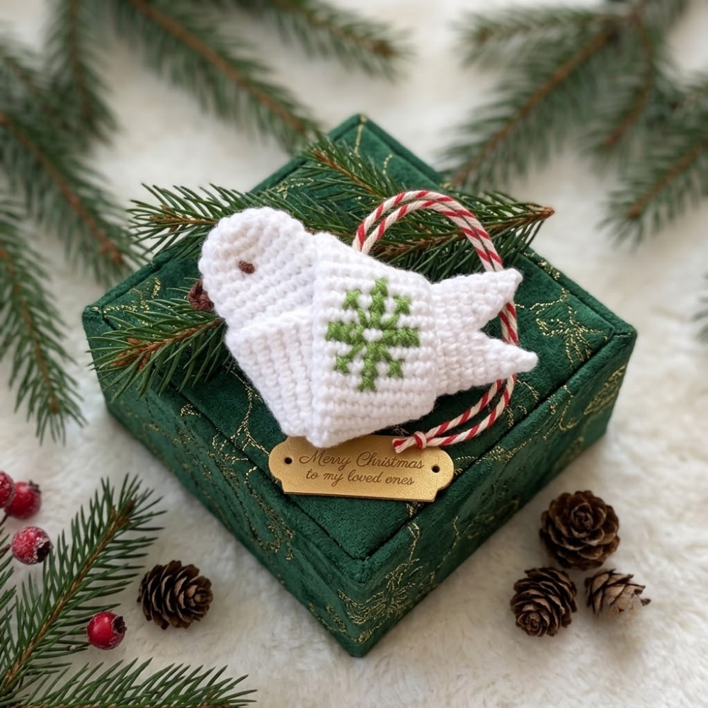 2 in 1 Christmas Angel & Bird Gift Topper Crochet Pattern