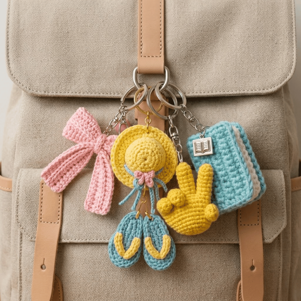 4 in 1 Keychain Charm Crochet Pattern