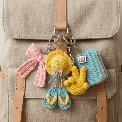 4 in 1 Keychain Charm Crochet Pattern