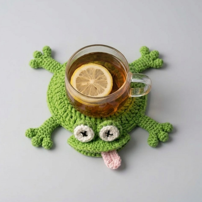 Sleepy Frog Coaster Crochet Pattern