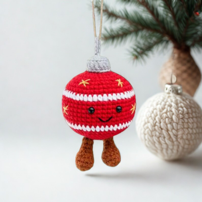 Smiley Bauble Ornament Crochet Pattern