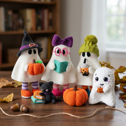 4 in 1 Cozy Halloween Ghost Crochet Pattern