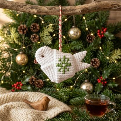 2 in 1 Christmas Angel & Bird Gift Topper Crochet Pattern