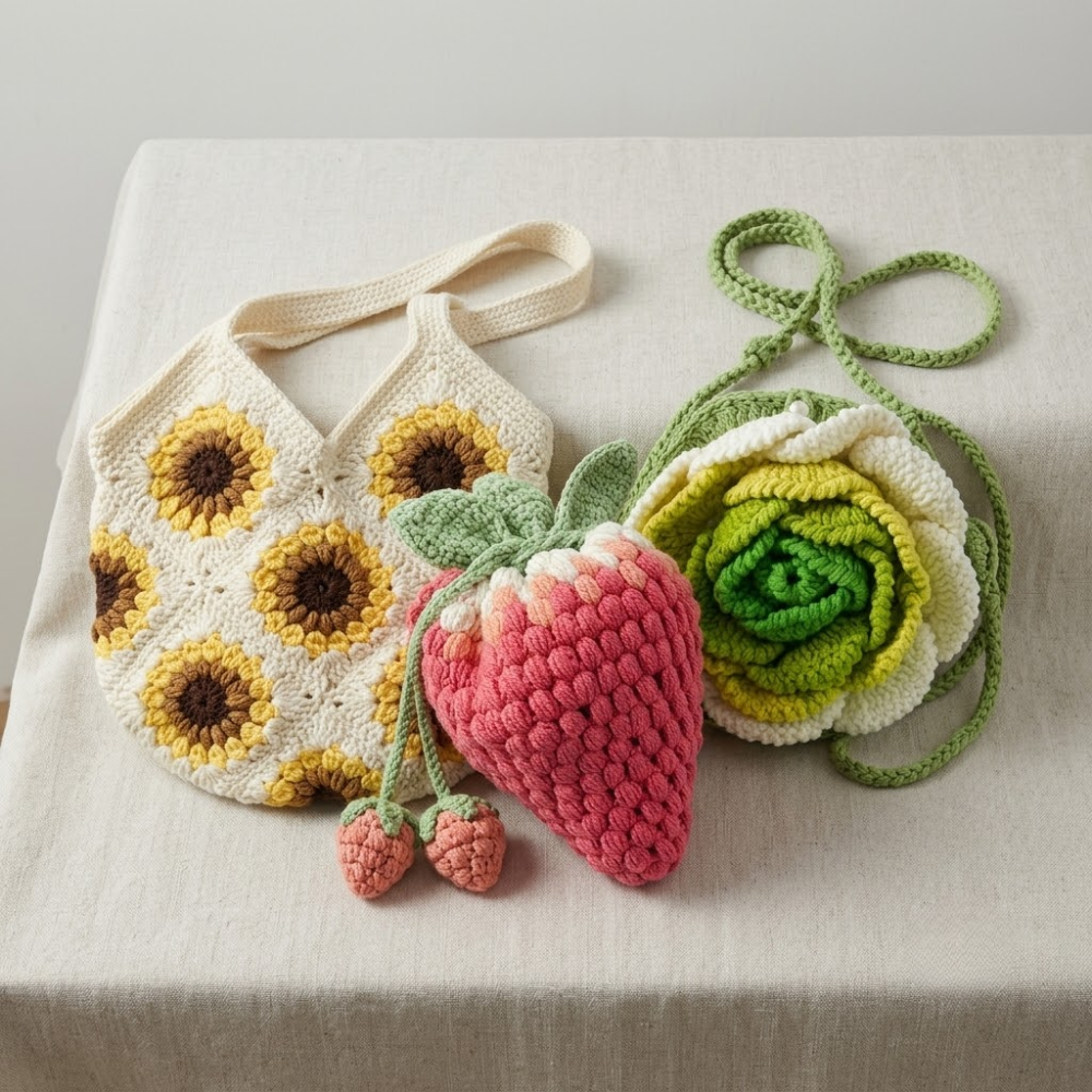 3 in 1 Berry Bloom Bag Crochet Pattern