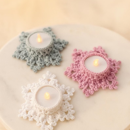 Snowflake Candle Holder Crochet Pattern