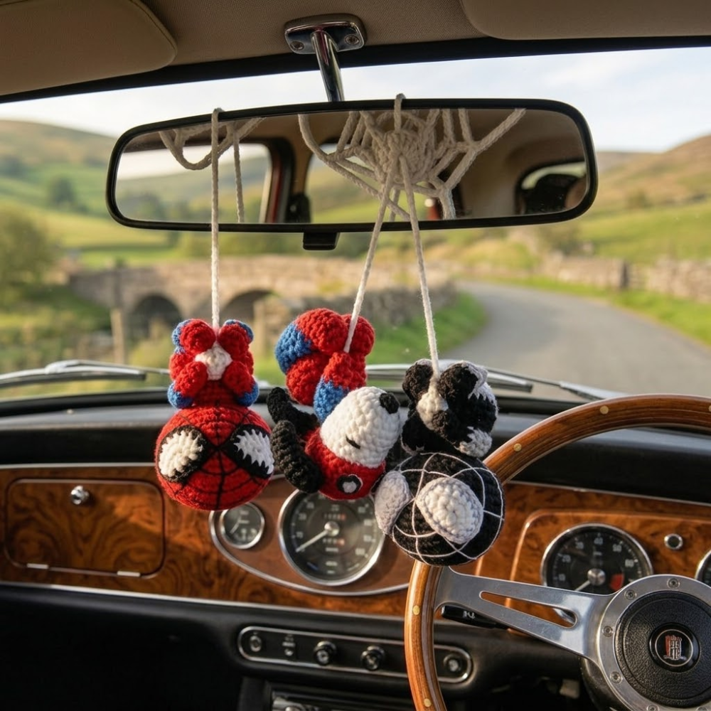 3 in 1 Spiderman Car Hanging Amigurumi Crochet Pattern