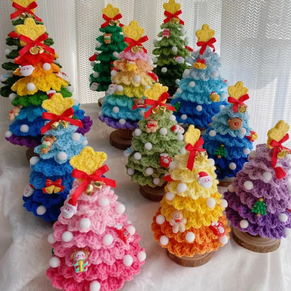 Rainbow Christmas Trees Crochet Pattern