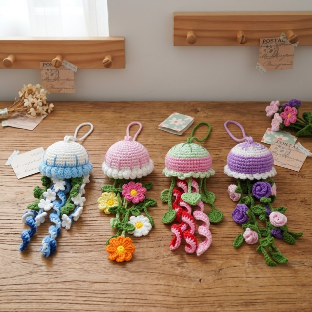 4 in 1 Floral Jellyfish Crochet Pattern Bundle