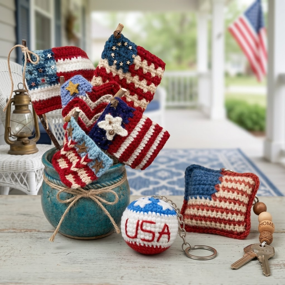 3 in 1 Independence Day  Crochet Pattern