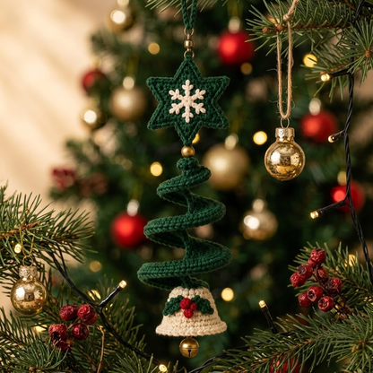 5 in 1 Festive Spiral Hanging Ornaments Crochet Pattern