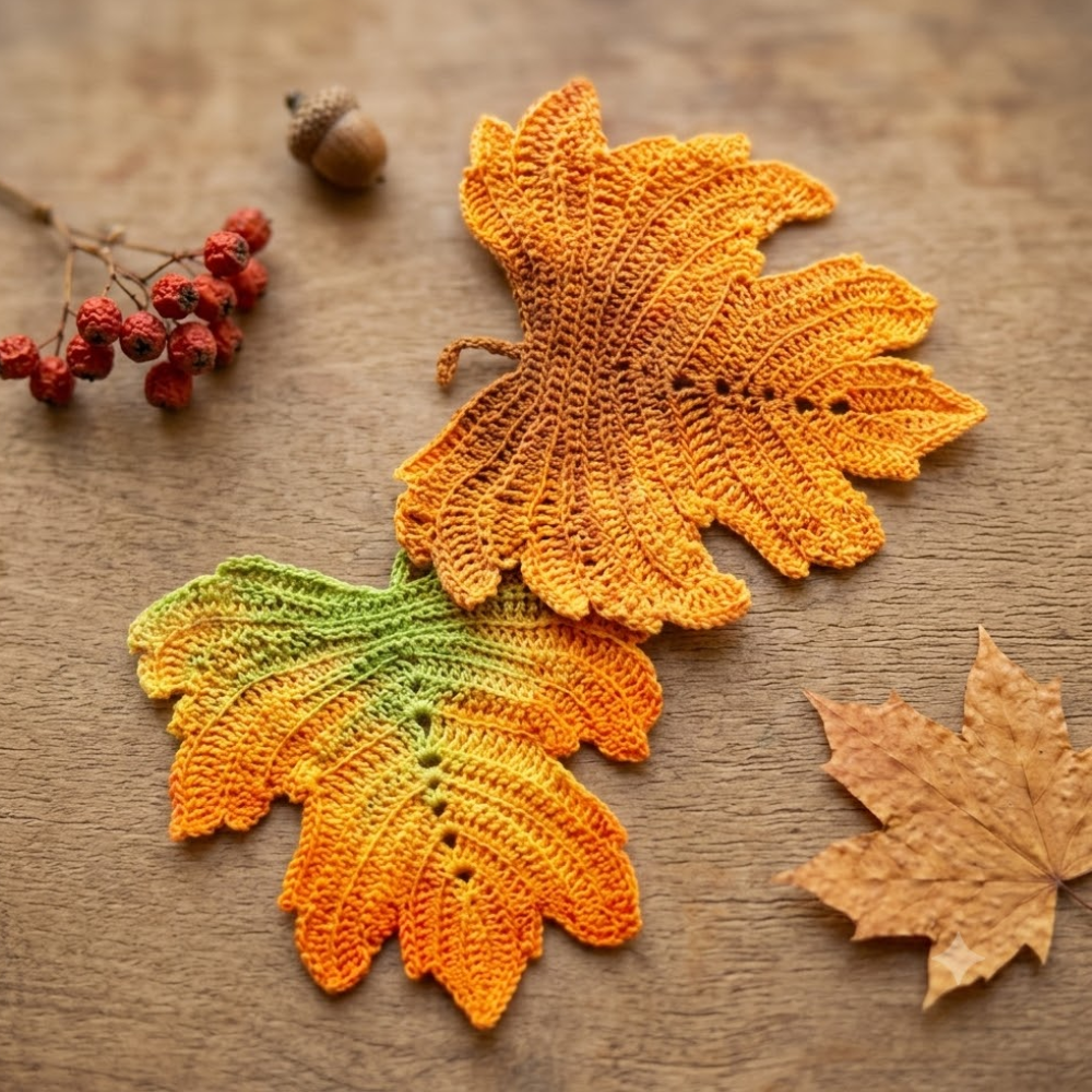 Autumn Leaves Applique Crochet Pattern