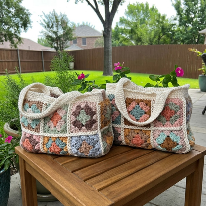 2 in 1 Cozy Patchwork Tote Crochet Pattern