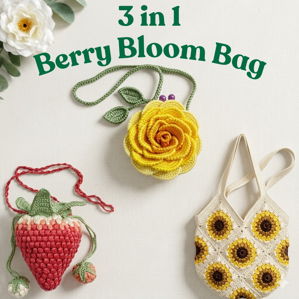 3 in 1 Berry Bloom Bag Crochet Pattern