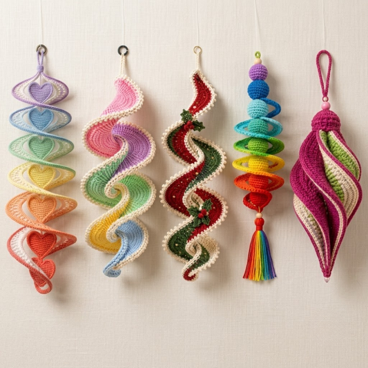 5 in 1 Spiral Wind Spinner Crochet Pattern