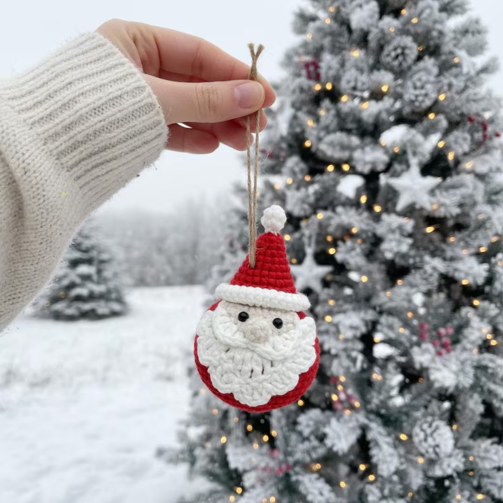 Jolly Santa Ornament Crochet Pattern