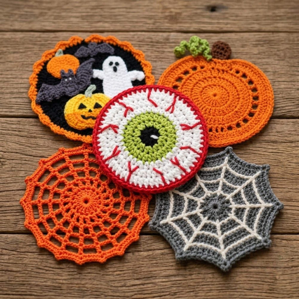 5 in 1 Halloween Coaster Crochet Pattern