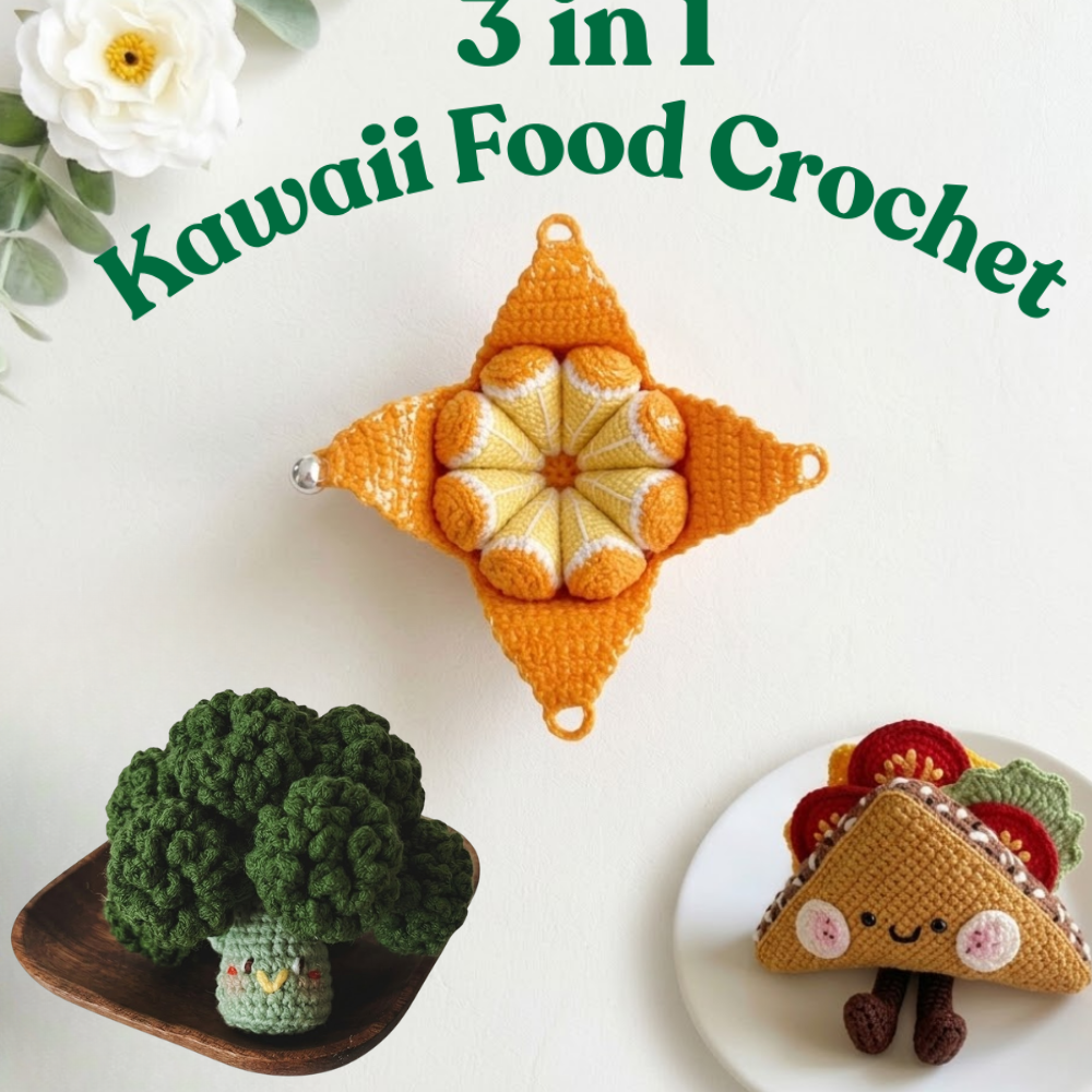 3 in 1 Kawaii Food Crochet Pattern
