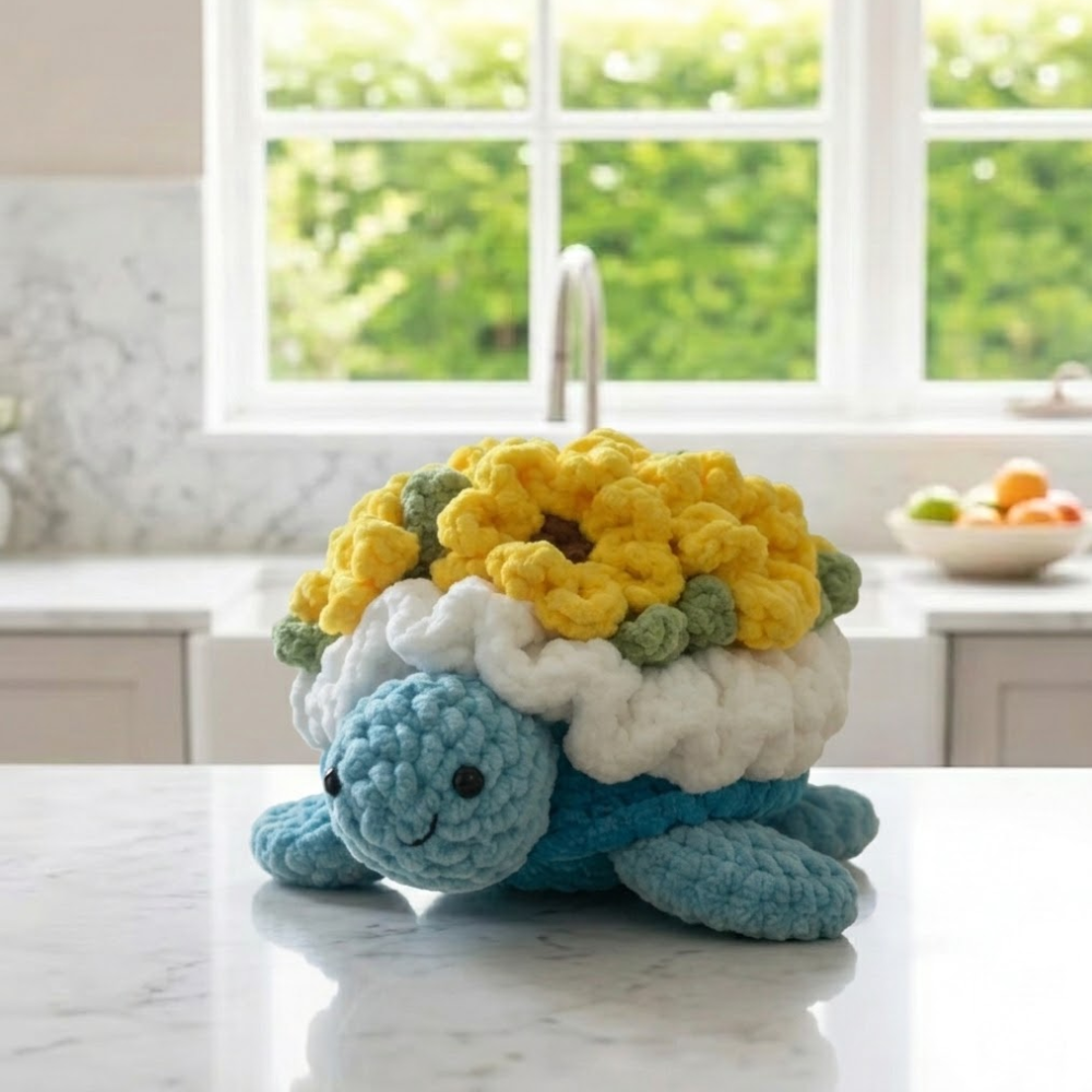 3 in 1 Flower Shell Turtle Amigurumi Crochet Pattern