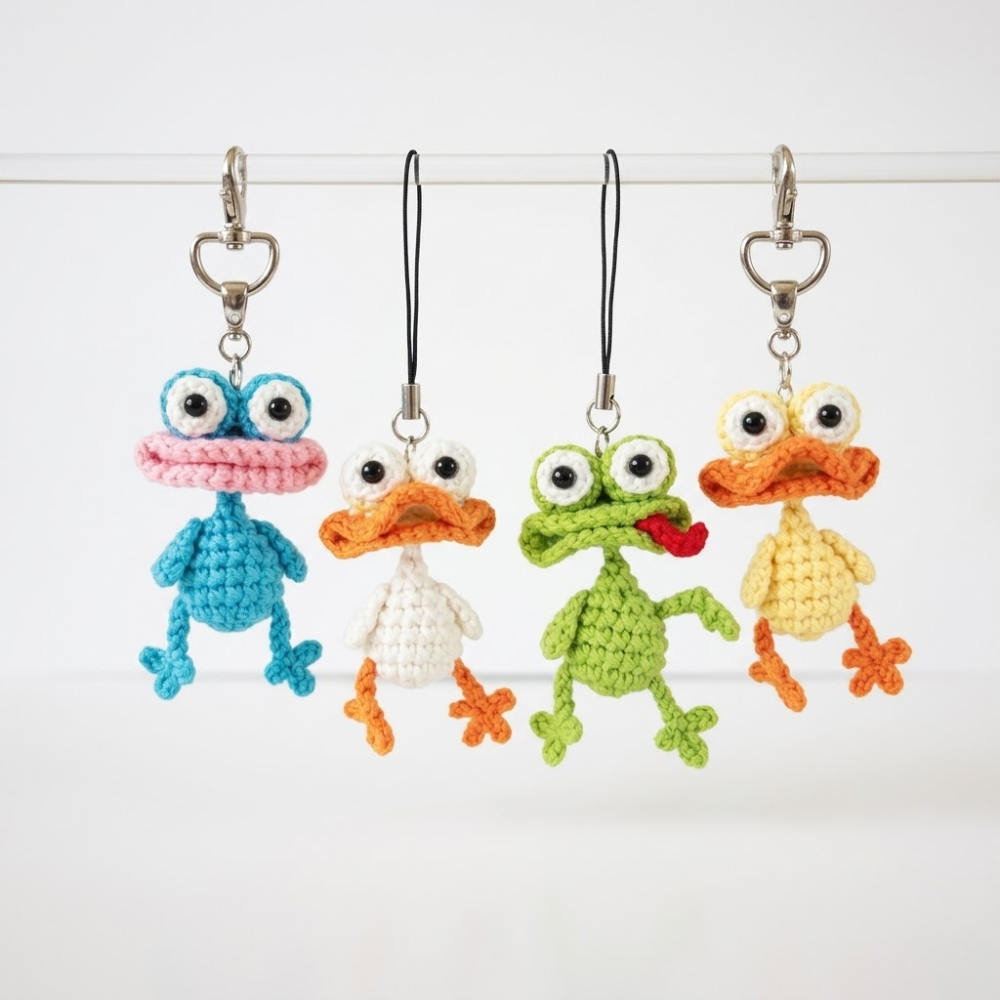 5 in 1 Cute Duck Keychain Crochet Pattern