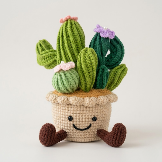 Kawaii Cactus Pot Amigurumi Crochet Pattern
