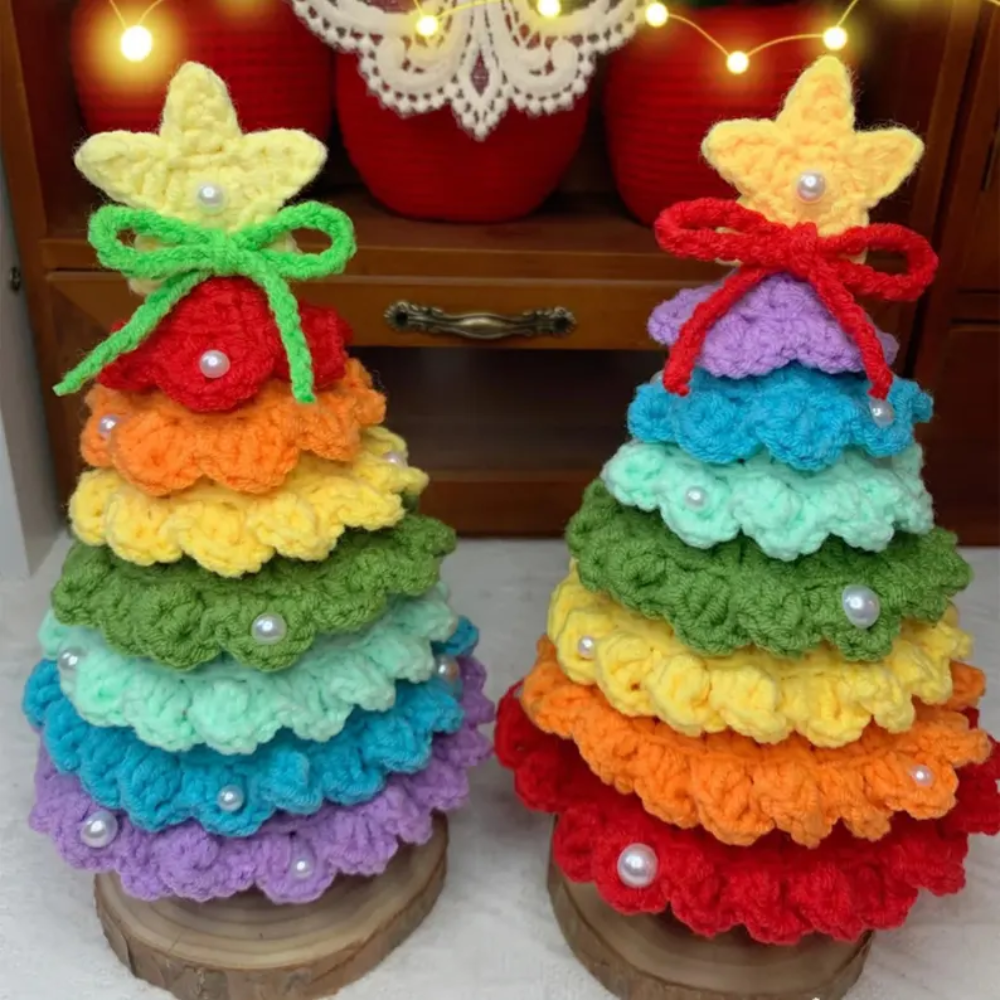 Rainbow Christmas Trees Crochet Pattern