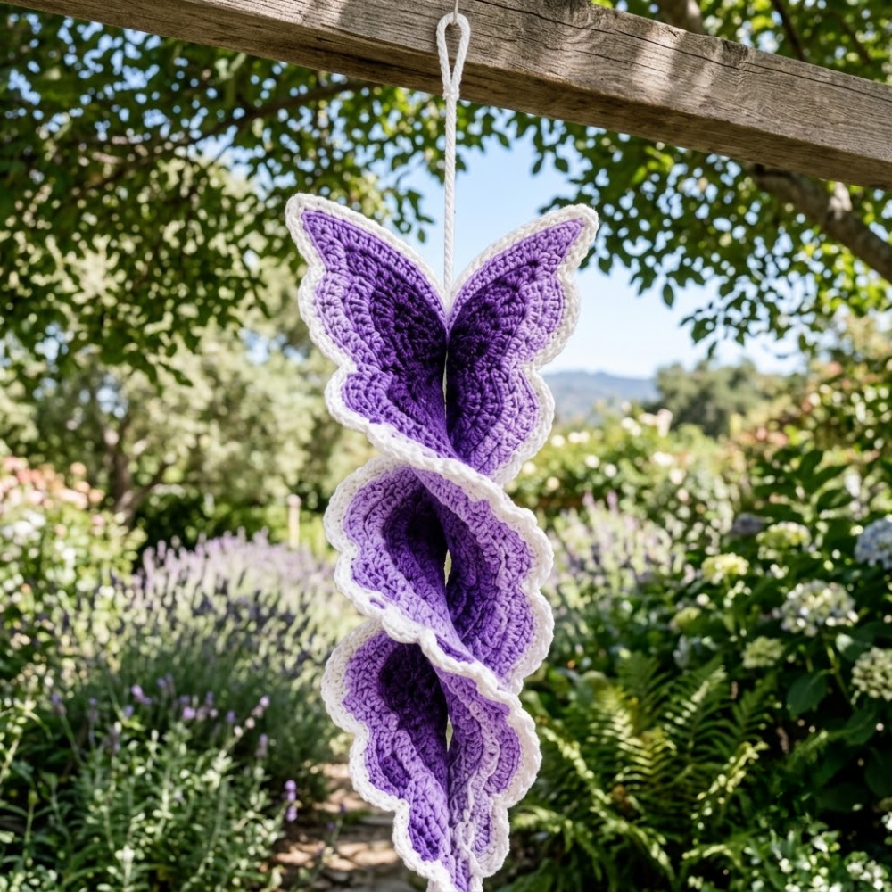 2 in 1 Butterfly & Rainbow Spiral Crochet Pattern