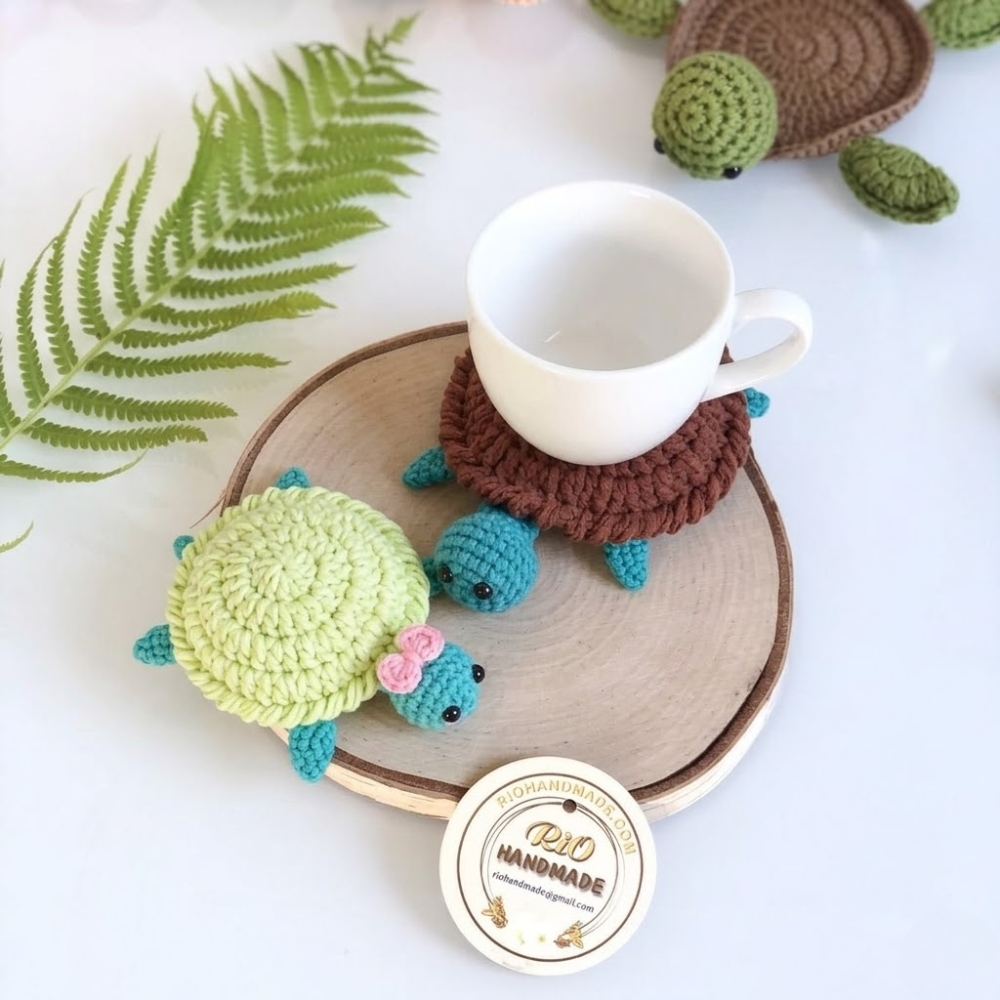 Cute Turtle Coaster Crochet Pattern