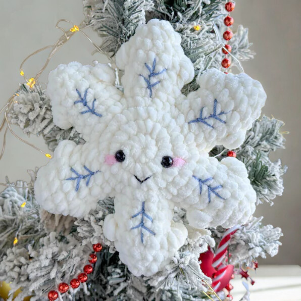 Snowflake Plush Ornament Crochet Pattern