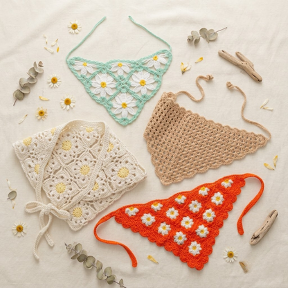 4 in 1 Granny Square Bandana Crochet Pattern