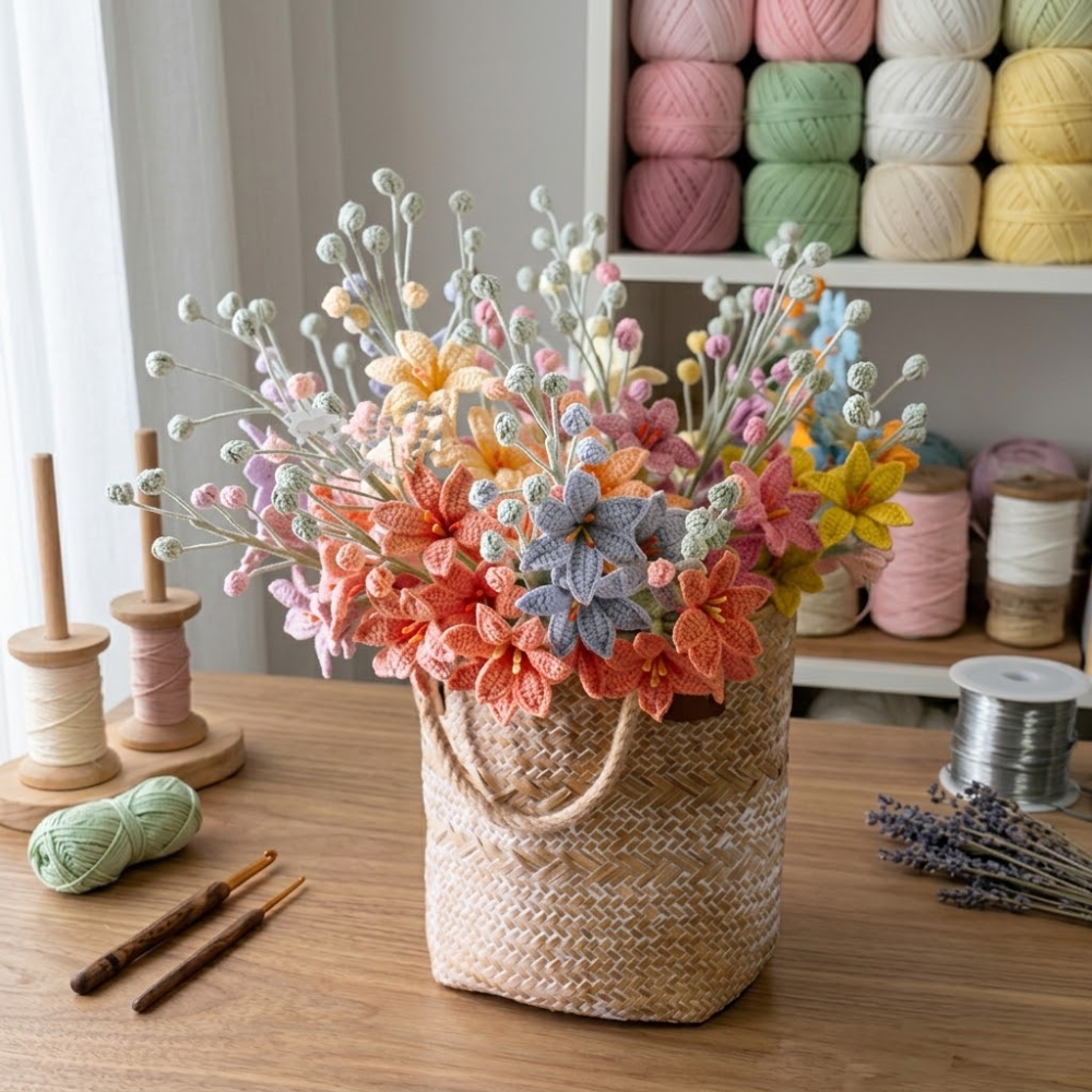 Colorful Wildflower Bouquet Crochet Pattern