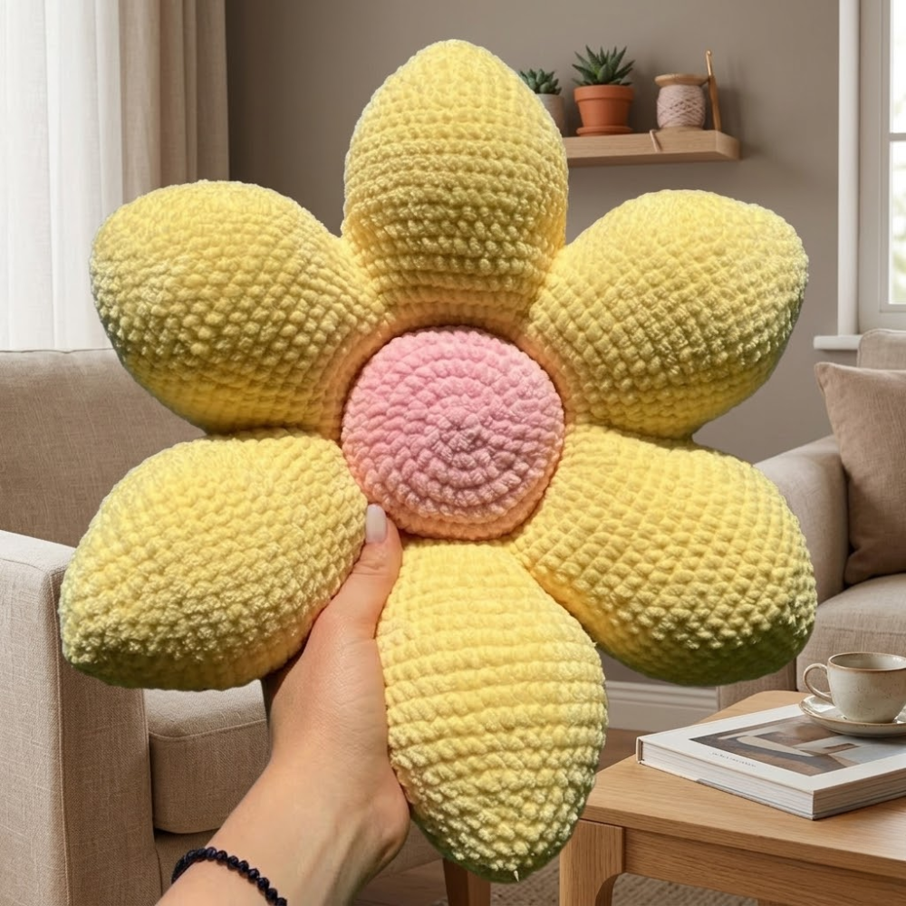 Aesthetic Daisy Pillow Crochet Pattern