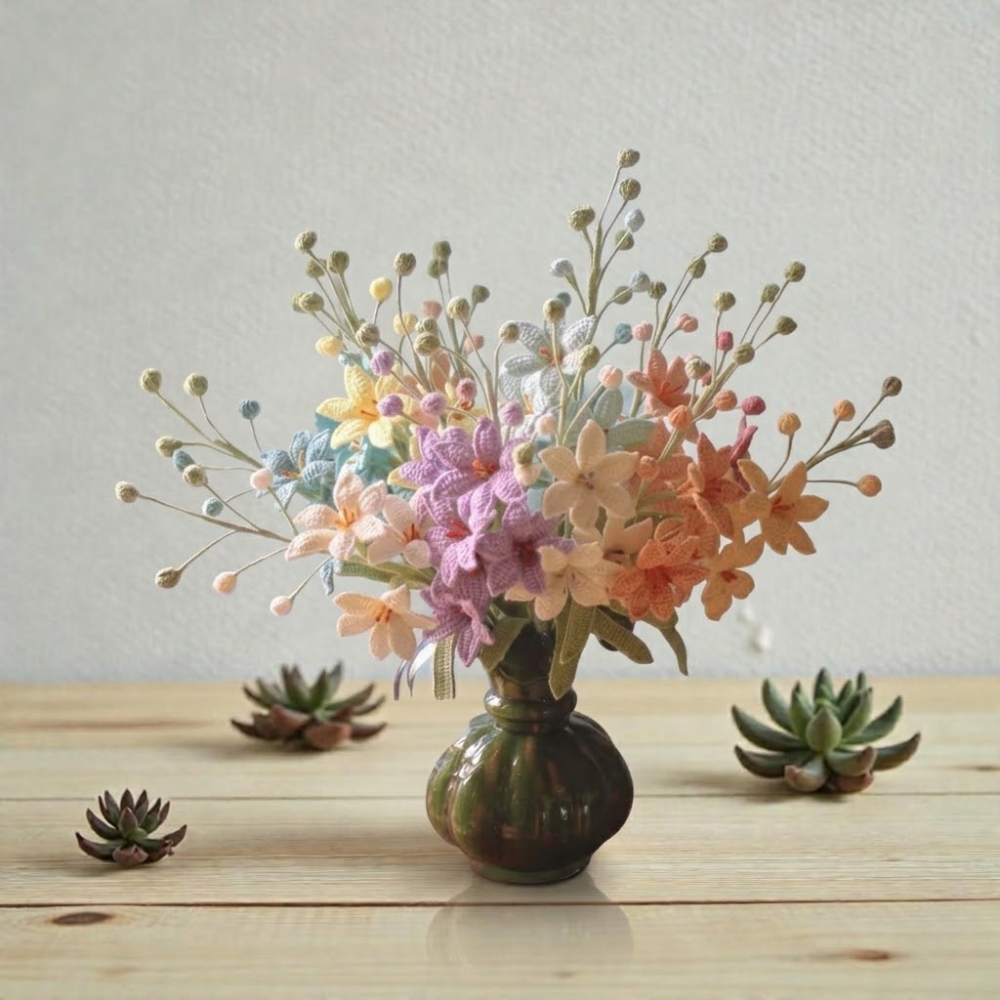 Colorful Wildflower Bouquet Crochet Pattern